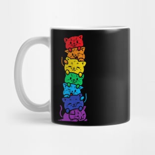 Cat Stack Rainbow Gay Pride Cute Lgbt Animal Pet Lover Mug